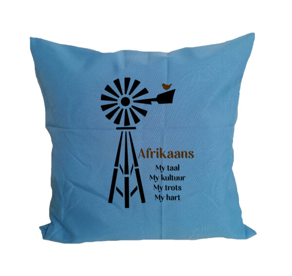 Scatter Cushion Cover: SCC02 Afrikaans, My Taal – Light Blue – Pretti