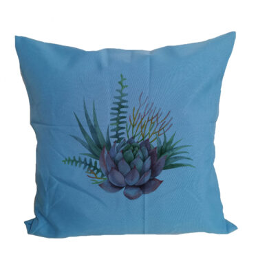 Scatter Cushion Cover: SCC11 Succulents - Light Blue