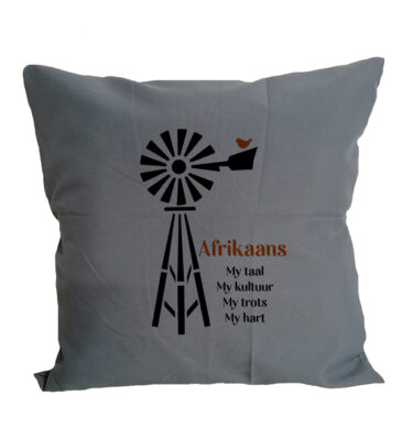 Scatter Cushion Cover: SCC02 Afrikaans, My Taal - Gray