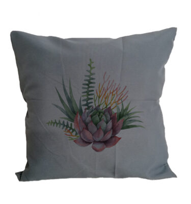 Scatter Cushion Cover: SCC11 Succulents - Gray