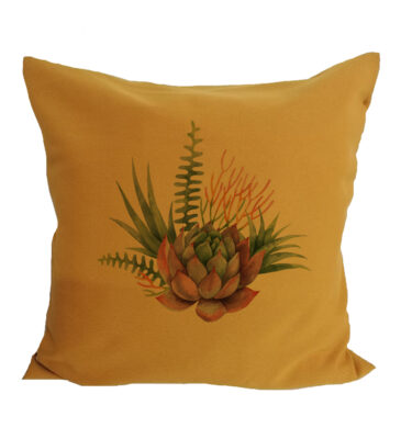 Scatter Cushion Cover: SCC11 Succulents - Mustard