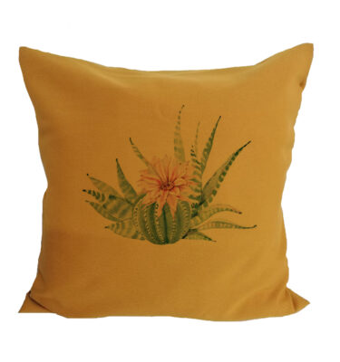 Scatter Cushion Cover: SCC12 Succulent with Flower - Mustard